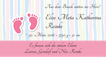 Babyanzeige von Elise Meta Katharina Reinke von Osterholzer Kreisblatt