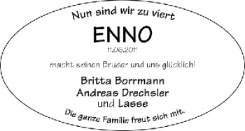 Babyanzeige von Enno  von WESER-KURIER