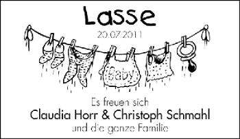 Babyanzeige von Lasse  von WESER-KURIER