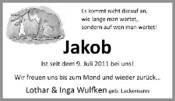 Babyanzeige von Jakob  von WESER-KURIER
