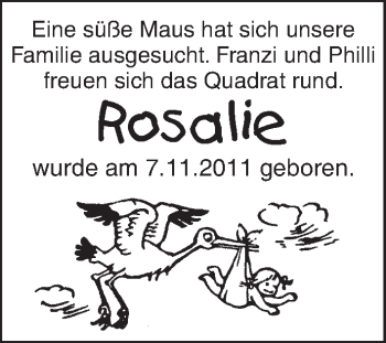 Babyanzeige von Rosalie  von WESER-KURIER