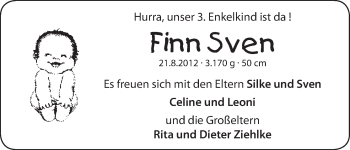 Babyanzeige von Finn Sven  von WESER-KURIER