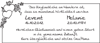 Babyanzeige von Levent  von WESER-KURIER
