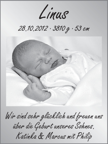Babyanzeige von Linus Philip von WESER-KURIER