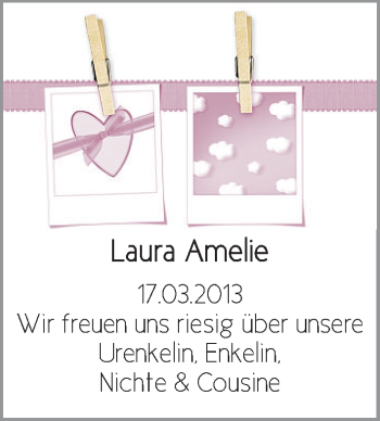 Babyanzeige von Laura Amelie  von WESER-KURIER