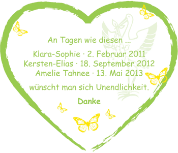 Babyanzeige von Amelie Tahnee von WESER-KURIER