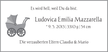 Babyanzeige von Ludovica Emilia Mazarella von WESER-KURIER