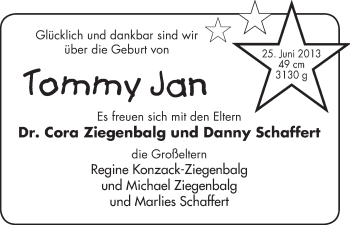 Babyanzeige von Tommy Jan  von WESER-KURIER