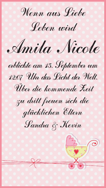 Babyanzeige von Amila Nicole  von WESER-KURIER