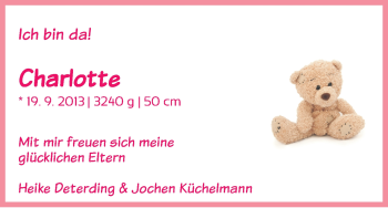 Babyanzeige von Charlotte  von WESER-KURIER