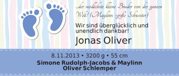 Babyanzeige von Jonas Oliver  von WESER-KURIER