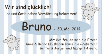 Babyanzeige von Bruno Haußmann von WESER-KURIER