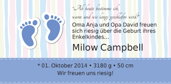 Babyanzeige von Milow Campbell von WESER-KURIER