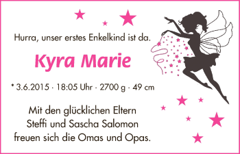 Babyanzeige von Kyra Marie Salomon von WESER-KURIER