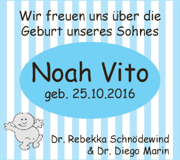 Babyanzeige von Noah Vito  von WESER-KURIER