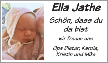 Babyanzeige von Ella Jathe von WESER-KURIER