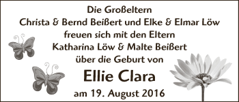 Babyanzeige von Ellie Clara  von WESER-KURIER