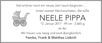 Babyanzeige von Neele Pippa Liebich von Regionale Rundschau/Syker Kurier