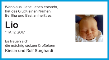 Babyanzeige von Lio  von WESER-KURIER