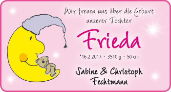 Babyanzeige von Frieda  von Osterholzer Kreisblatt