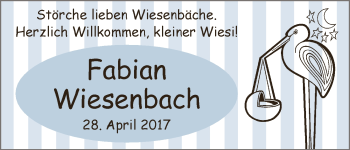 Babyanzeige von Fabian Wiesenbach von WESER-KURIER