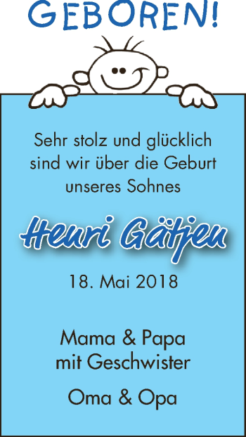 Babyanzeige von Henri Gätjen von WESER-KURIER