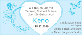 Babyanzeige von Keno  von WESER-KURIER