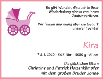 Babyanzeige von Kira  von WESER-KURIER