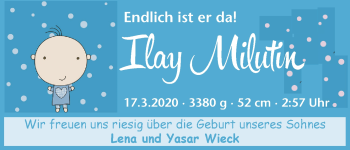 Babyanzeige von Ilay Milutin  von Osterholzer Kreisblatt
