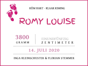 Babyanzeige von Romy Louise Kleinschuster von WESER-KURIER