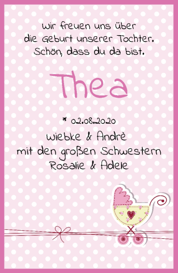 Babyanzeige von Thea Schnelle von WESER-KURIER