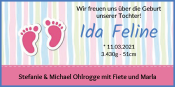 Babyanzeige von Ida Feline  von WESER-KURIER