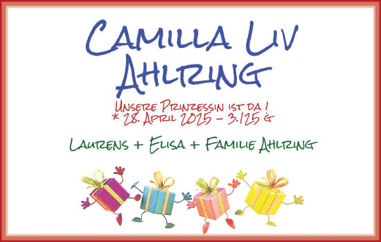 Babyanzeige von Camilla Liv Ahlring von WESER-KURIER